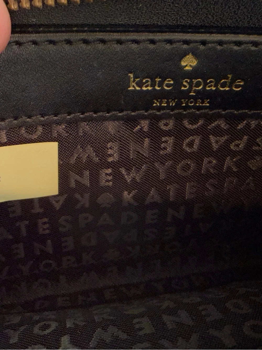 Kate Spade New York Black Leather Zip Around Wristlet Wallet Gold Tassel